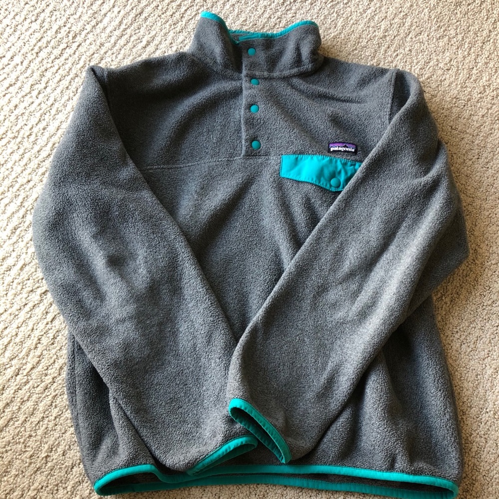 Gray Patagonia Fleece Synchilla Snap t